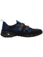 Prada Black And Blue Crossection Slip On Sneakers