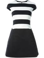 Antonio Berardi Striped A-line Dress, Women's, Size: 38, Black, Cotton/polyamide/spandex/elastane/rayon