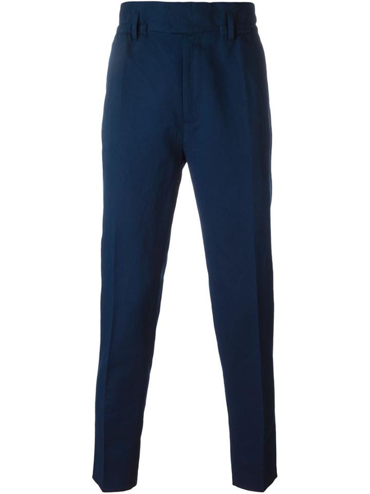 Ports 1961 Slim Fit Trousers, Men's, Size: 54, Blue, Cotton/linen/flax/viscose