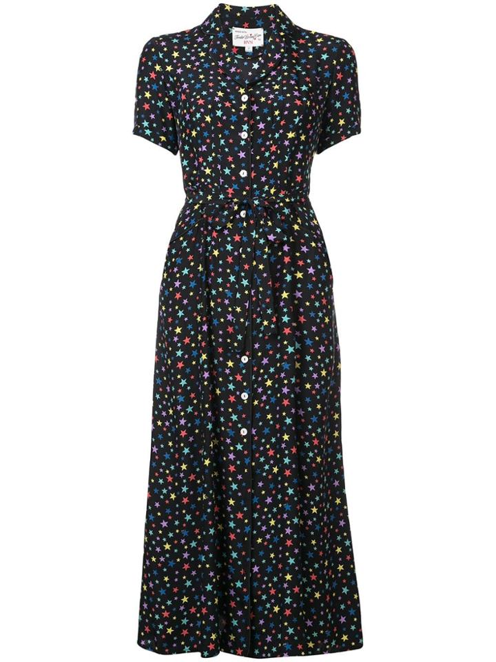 Hvn Long Maria Dress - Black