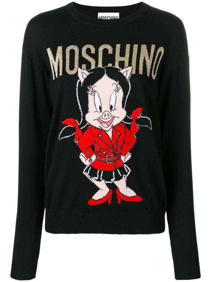Moschino Mr. Pig Knit Sweater - Black