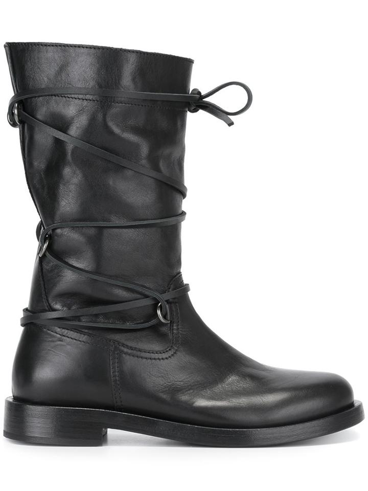 Diesel Black Gold Wrapped Stripe Boots