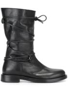Diesel Black Gold Wrapped Stripe Boots