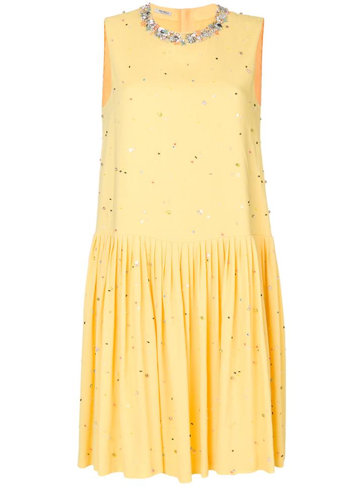 Miu Miu Bead-embellished Dress - Yellow & Orange