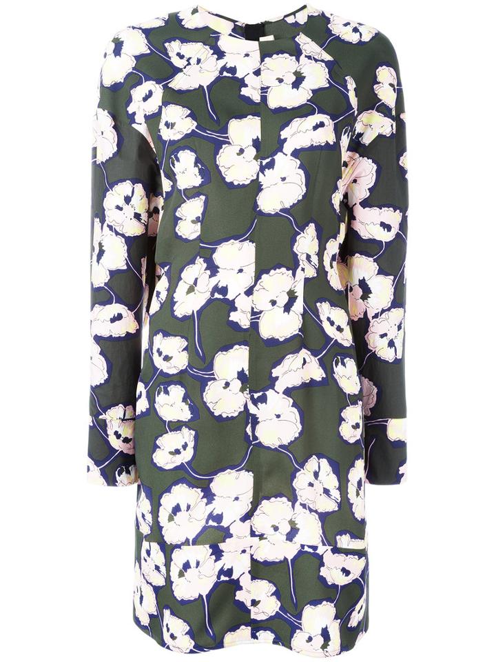 Marni Floral Print Dress, Women's, Size: 42, Green, Cotton/viscose