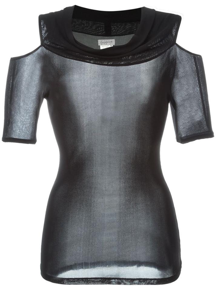 Yohji Yamamoto Vintage Sheer Cut-out Shoulder Top