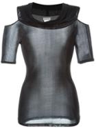 Yohji Yamamoto Vintage Sheer Cut-out Shoulder Top