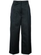 Rochas - Satin Cropped Trousers - Women - Polyester - 42, Black, Polyester