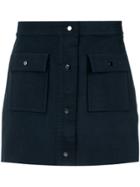 Egrey Stitching Short Skirt - Blue