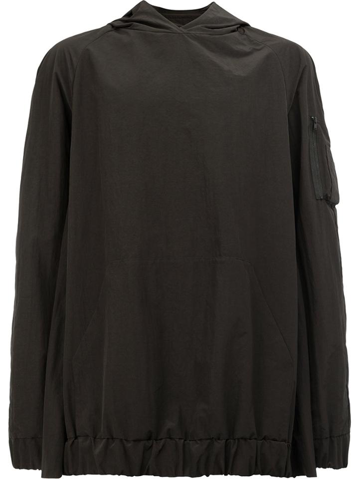 Moohong Ribbed-hem Hoodie - Black