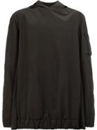 Moohong Ribbed-hem Hoodie - Black
