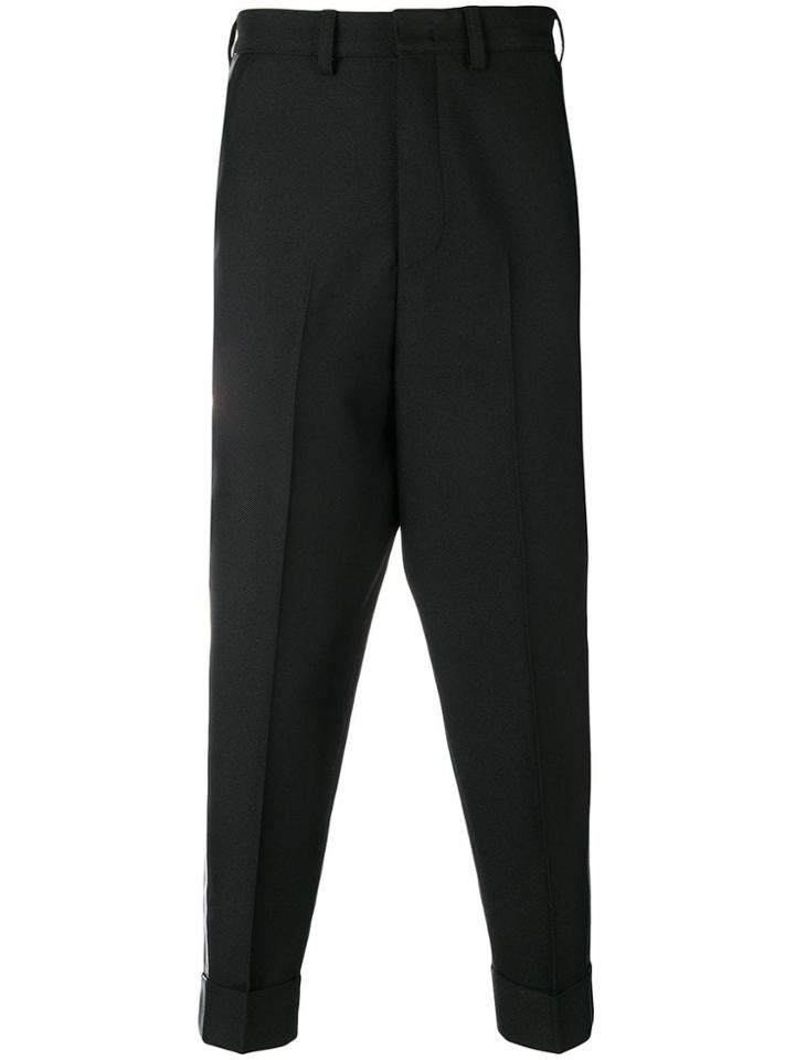 Pt01 Drop Crotch Tapered Trousers - Black