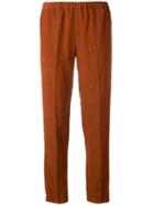 Alberto Biani - Elastic Waist Trousers - Women - Linen/flax/viscose - 40, Women's, Brown, Linen/flax/viscose