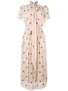 Temperley London - 'starling' Midi Dress - Women - Polyester/viscose - 12, Pink/purple, Polyester/viscose