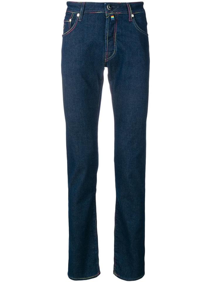 Jacob Cohen Rainbow Stitch Detailed Jeans - Blue