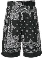 Sacai Banda Print Shorts - Black