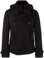 Dolce & Gabbana Hooded Jacket, Men's, Size: 44, Black, Virgin Wool/cotton/spandex/elastane/wool