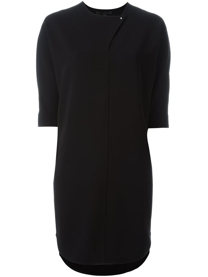 Alexander Wang Asymmetric Fastening Dress, Women's, Size: 4, Black, Polyester/triacetate