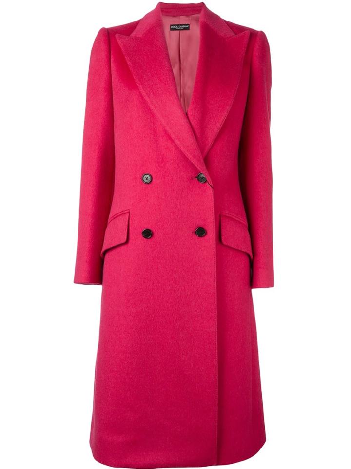 Dolce & Gabbana Double Breasted Coat - Pink & Purple