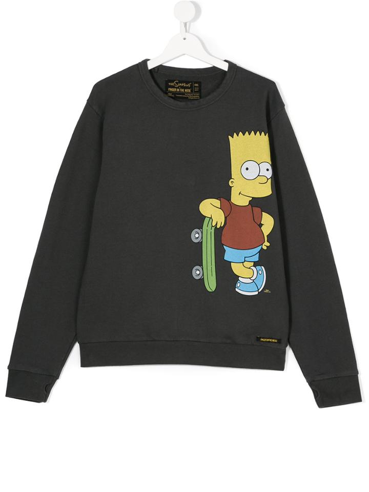 Finger In The Nose Simpson Print Sweatshirt - Grey