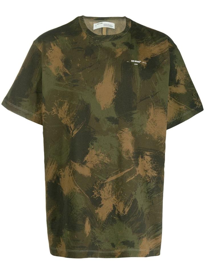 Off-white Paintbrush Camouflage Tee - Green