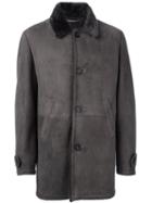 Desa Collection Suede Coat, Men's, Size: 48, Grey, Sheep Skin/shearling