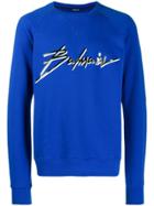 Balmain Signature Logo Sweatshirt - Blue