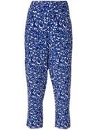 Marni Floral Cropped Trousers - Blue
