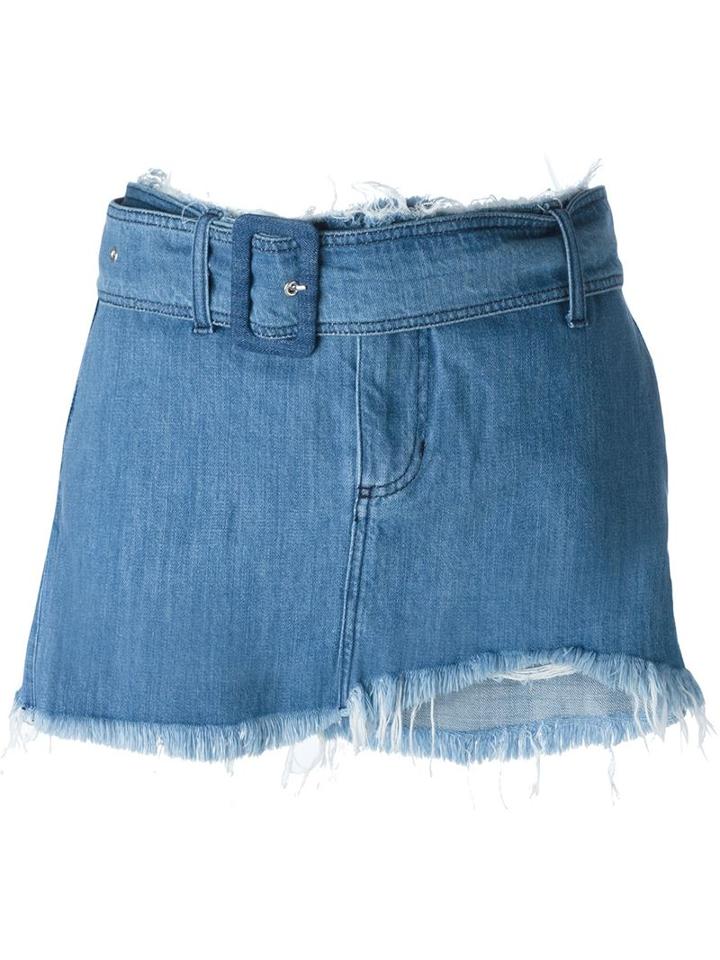 Marques Almeida Frayed Denim Mini Skirt