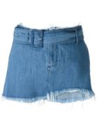 Marques Almeida Frayed Denim Mini Skirt