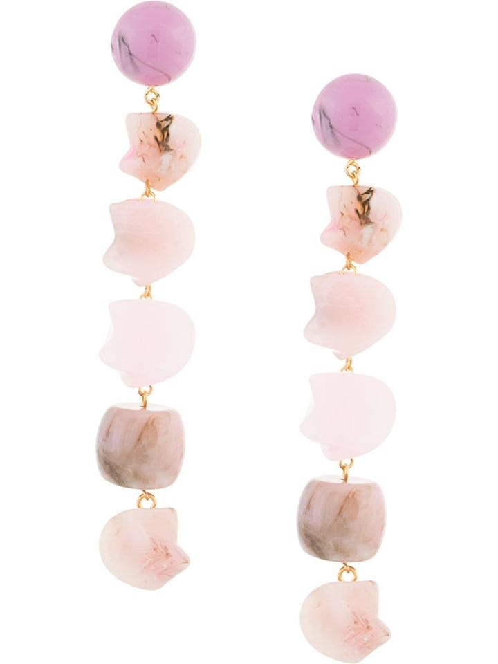 Cult Gaia Drop Stones Earring - Pink & Purple