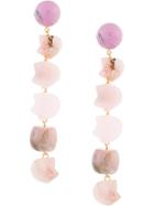 Cult Gaia Drop Stones Earring - Pink & Purple