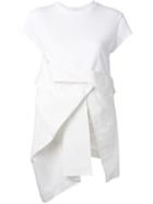 Enföld Asymmetric Folded T-shirt, Women's, Size: 38, White, Cotton