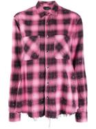 Amiri Embellished Plaid Shirt - Pink