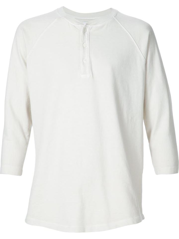 321 Henley Top, Men's, Size: Large, White, Cotton