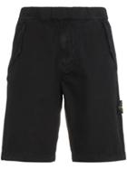 Stone Island Logo Cargo Shorts - Black
