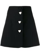 George Keburia Heart Button A-line Skirt - Black