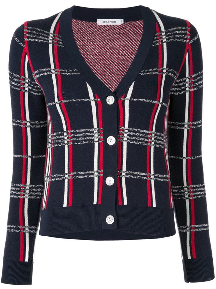 Guild Prime Grid Pattern Cardigan - Blue