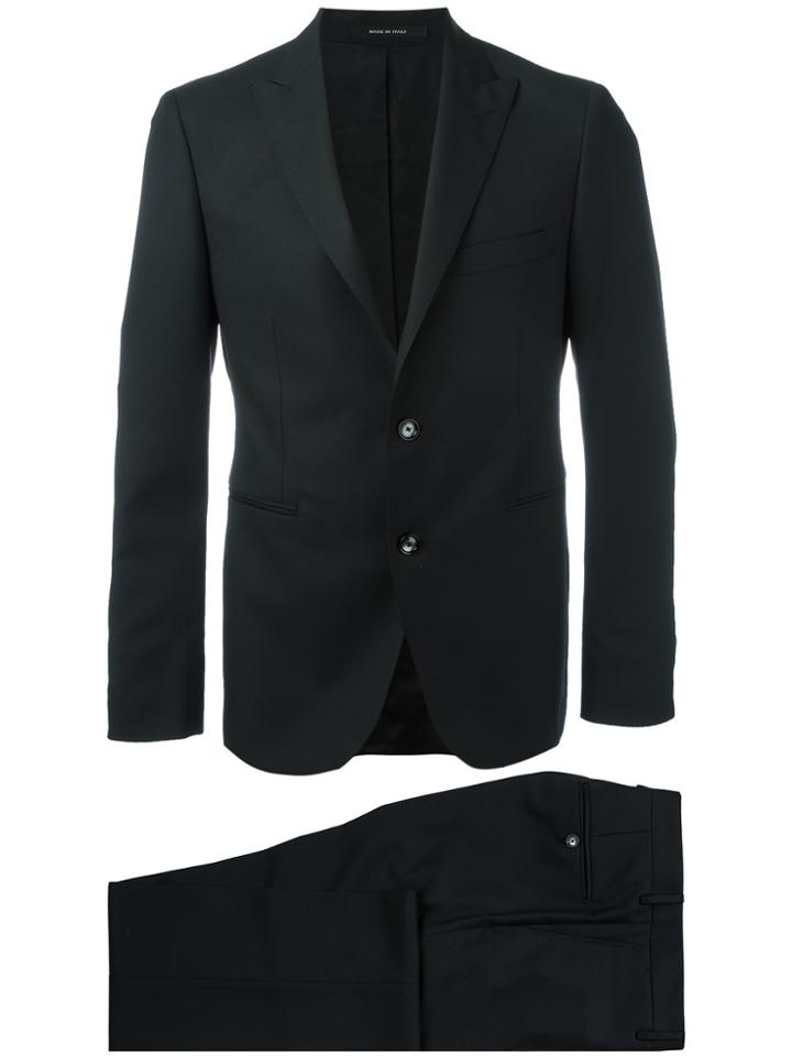 Tagliatore Pointed Lapel Two-piece Suit - Black