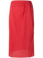 Vince Knotted Waist Skirt - Red