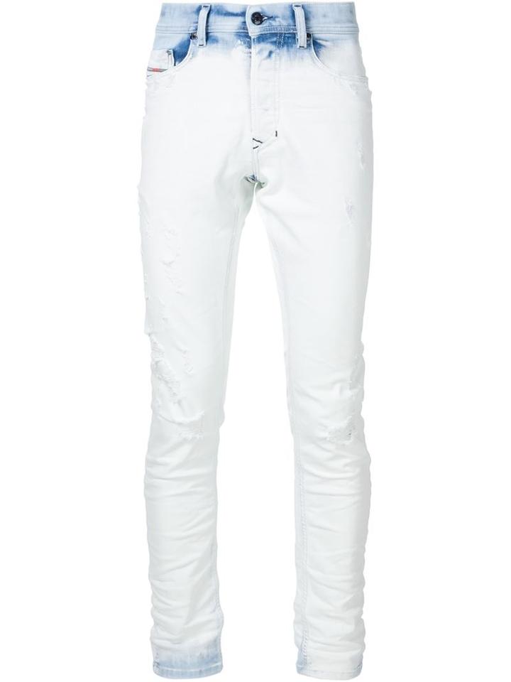 Diesel Ombré Jeans, Men's, Size: 31, White, Cotton/spandex/elastane