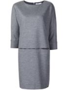 Fabiana Filippi Three Quarter Sleeves Dress, Women's, Size: 42, Grey, Polyamide/merino