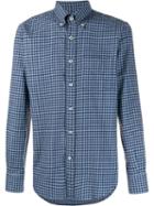 Canali Check Long-sleeve Shirt - Blue