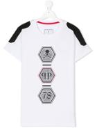 Philipp Plein Junior Teen Embellished Logo Print T-shirt - White