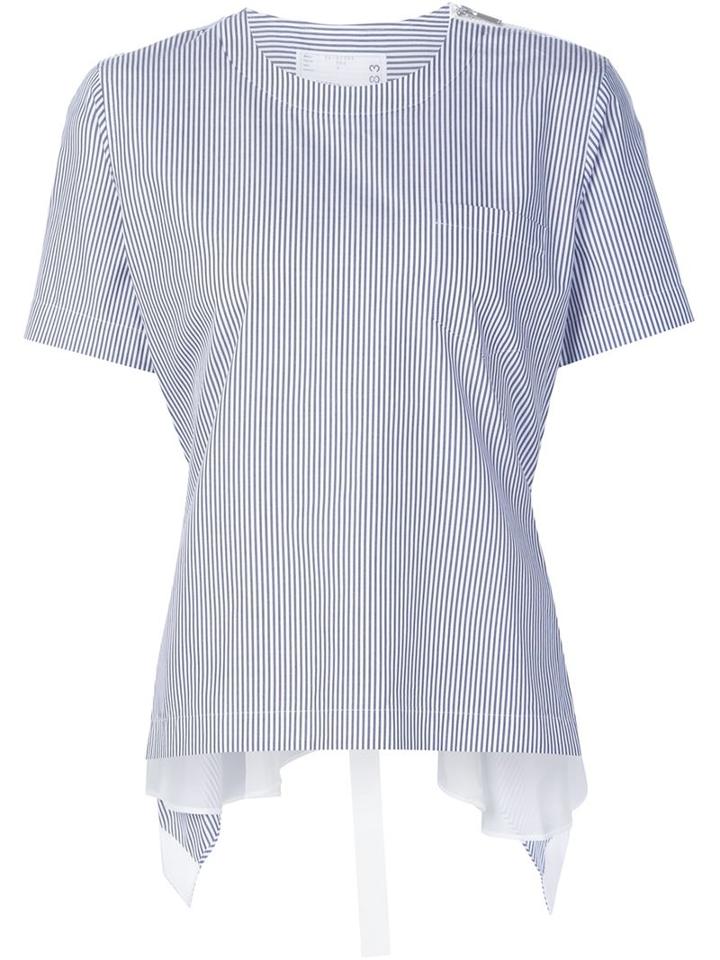 Sacai Striped Blouse, Women's, Size: 4, Blue, Cotton
