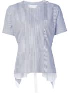 Sacai Striped Blouse, Women's, Size: 4, Blue, Cotton