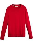 Burberry Check Jacquard Detail Cashmere Sweater - Red