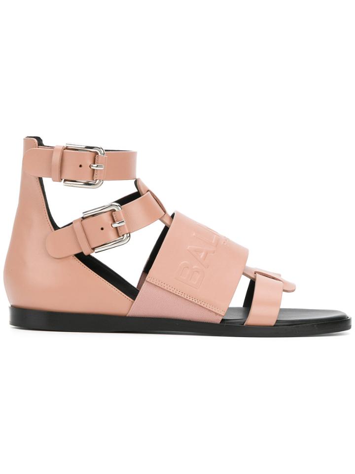 Balmain Buckle Strap Sandals - Nude & Neutrals