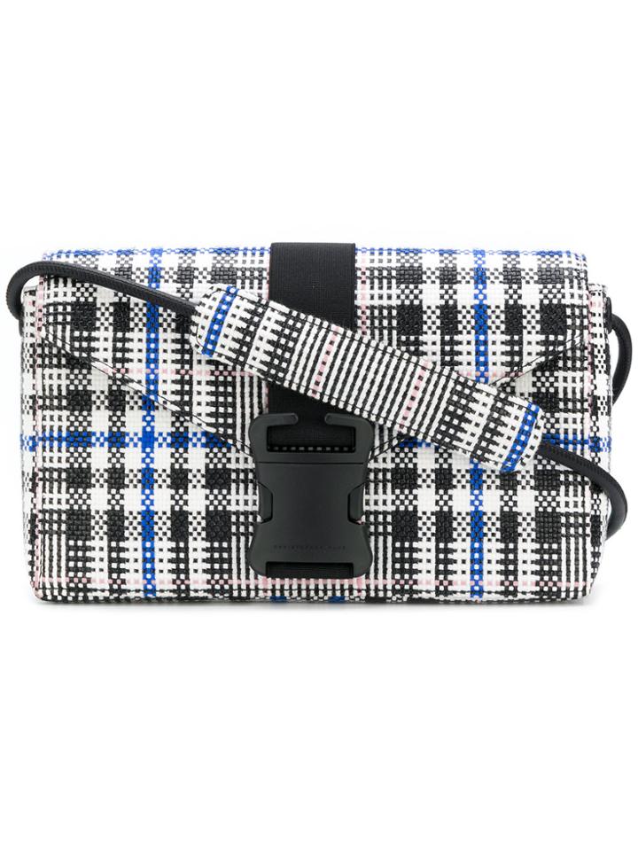 Christopher Kane Woven Tartan Devine Handbag - White