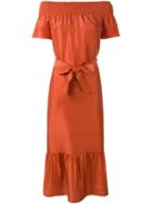 Tory Burch Off-shoulder Dress, Women's, Size: L, Yellow/orange, Silk
